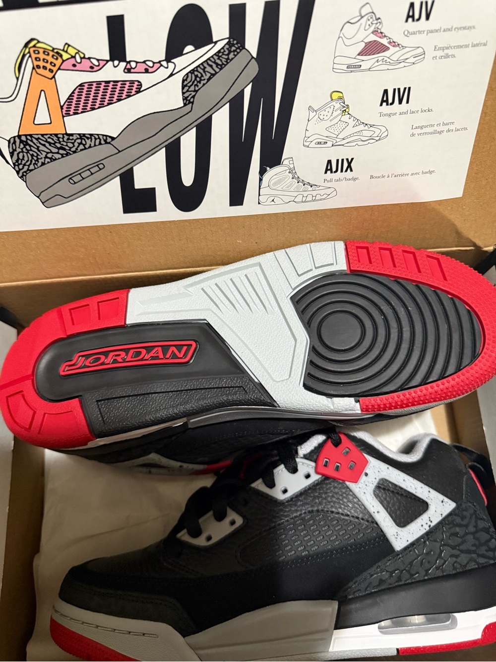 Jordan Kids Black, Red & White Retro Basketball Sneakers SIZE 7 BOYS